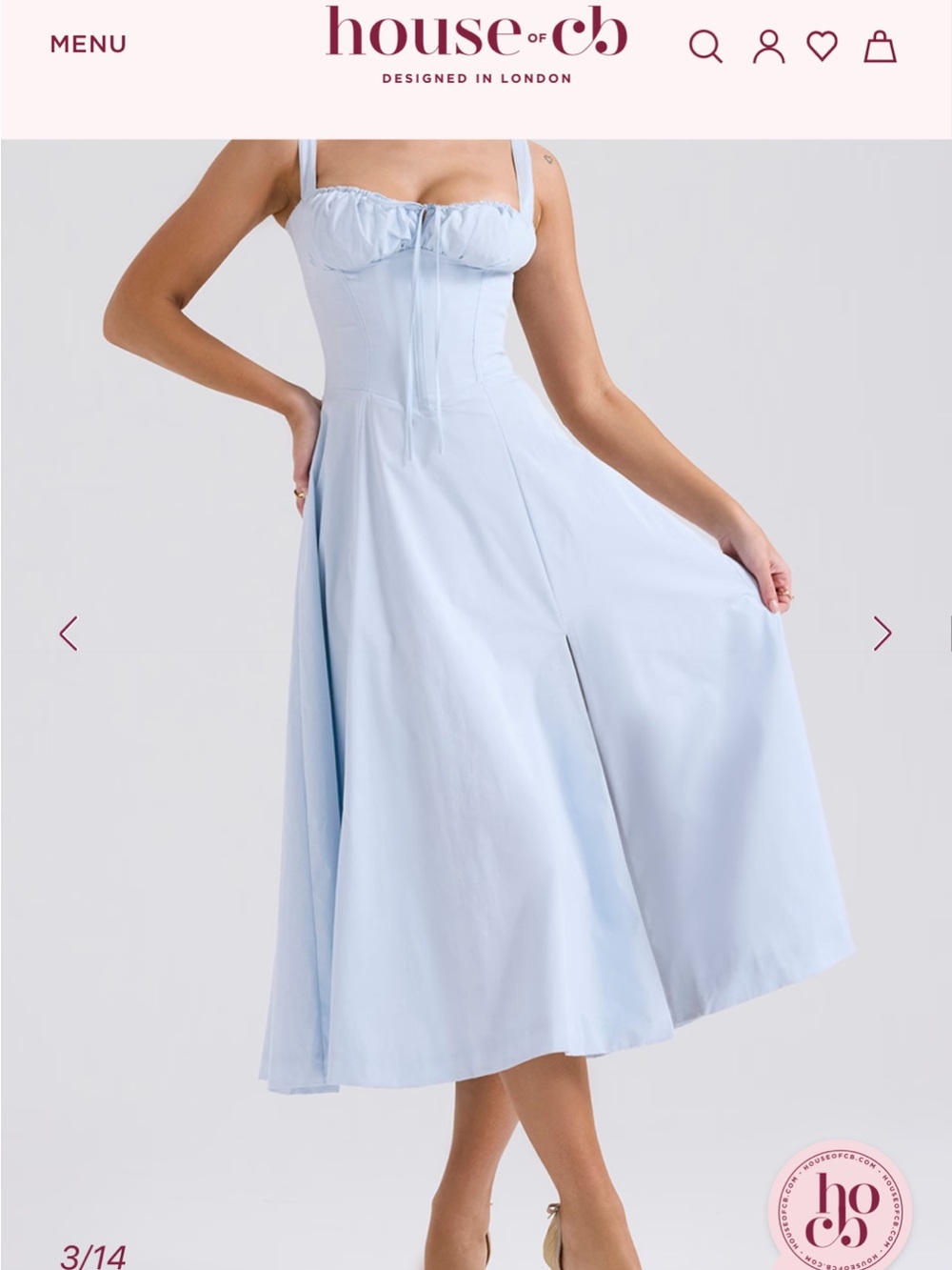 House of CB Corset Light Blue Dress